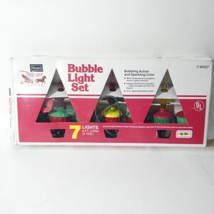 Sears Bubble Light Set of 7 Vintage Christmas Lights 9' String w/Box WORKS!
